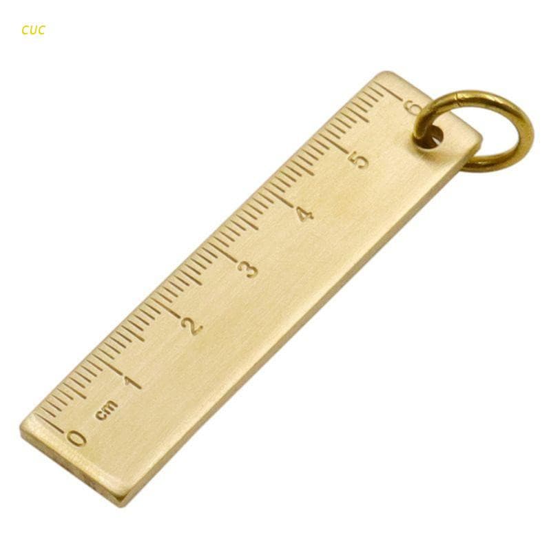 Peco 6 cm Pequena Régua Cobre 3mm Engrossado Bronze Do Metal Governante Placa Número Cobre Chave Drafting Suprimentos Ré