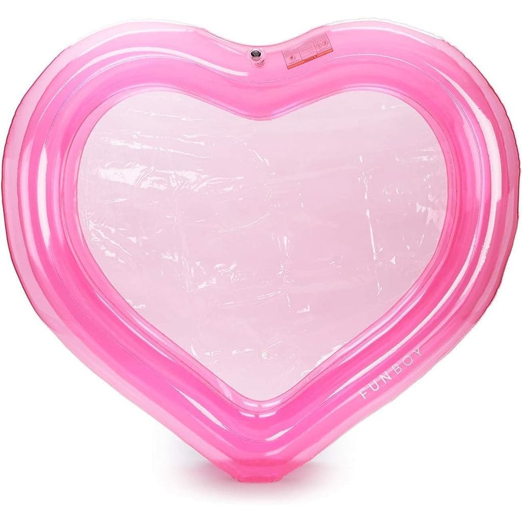 Piscina Inflável Gigante de Luxo FUNBOY em Forma de Coração Rosa Transparente para Crianças, adequada para piscinas de b
