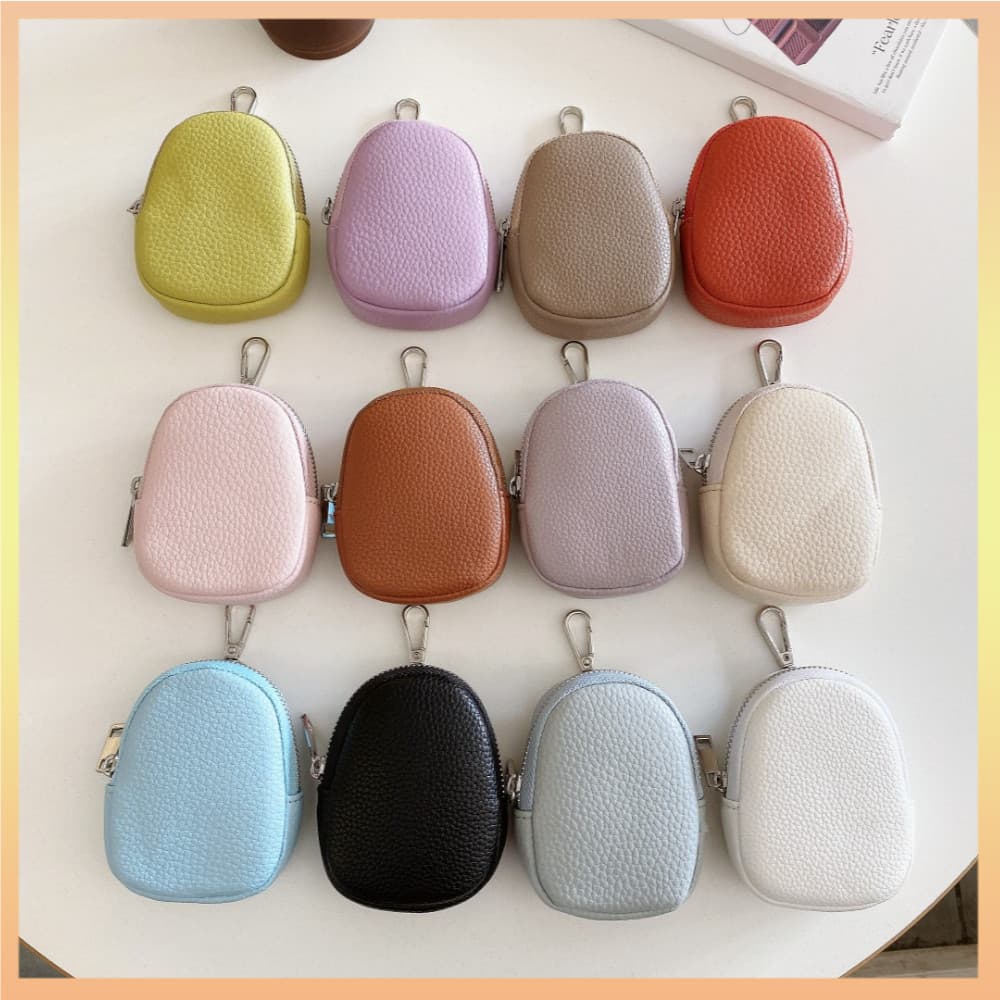 Litchi Padrão Mini Bolsa De Moedas Batom Feminino Saco De Armazenamento Chave Carteira Bluetooth Fone De Ouvido Dinheiro