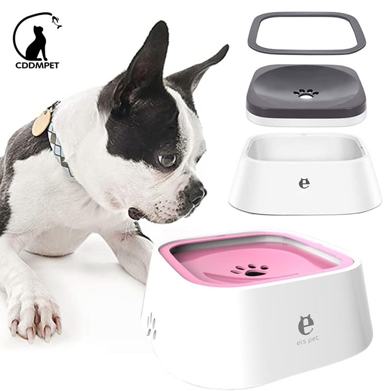 1.5L Tigela De Água Bebedouro Gato Cachorro Para Animais De Estimação Lento Flutuante Anti-Rolo