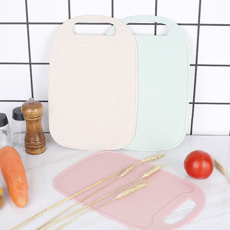Tábua de corte de plástico de palha de trigo, tábua de corte antiderrapante para cozinha, alimentos complementares, frut