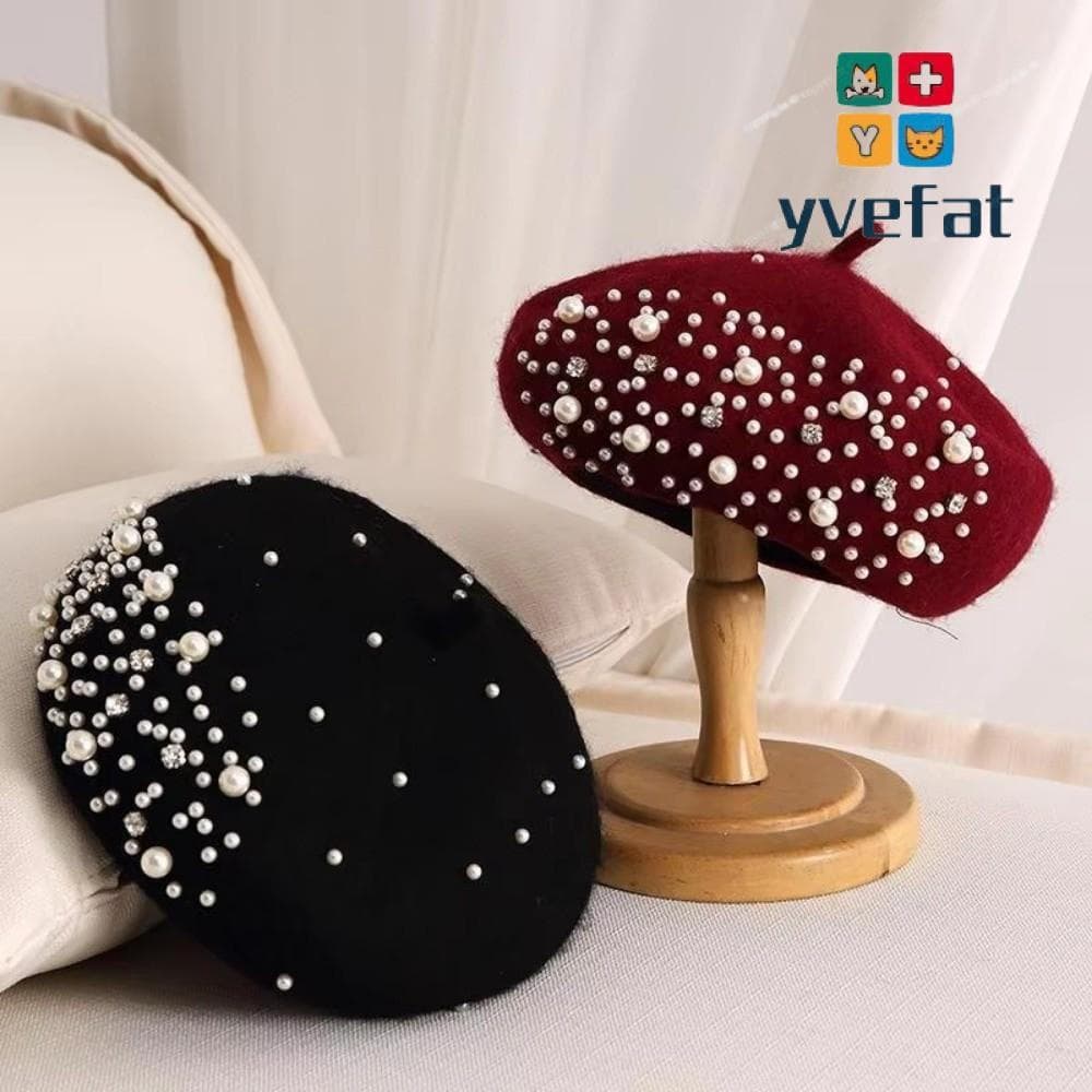 Chapéu Boina De Lã YVEFAT , De Abóbora Feminino Estilo Britânico Pintor Multicolorido Outono Inverno