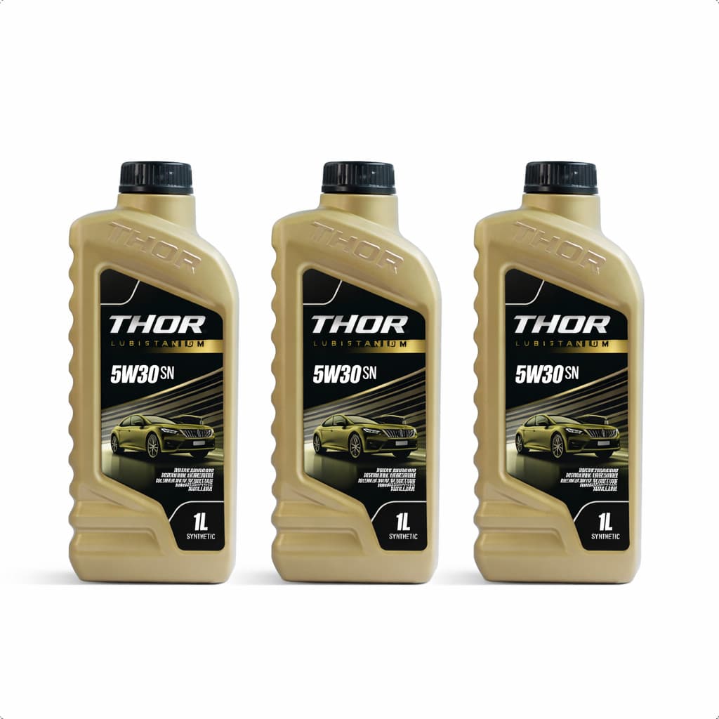 Kit 3 Óleo Thor 5W30 Titanium API SN 1 litro Lubrificante Motor