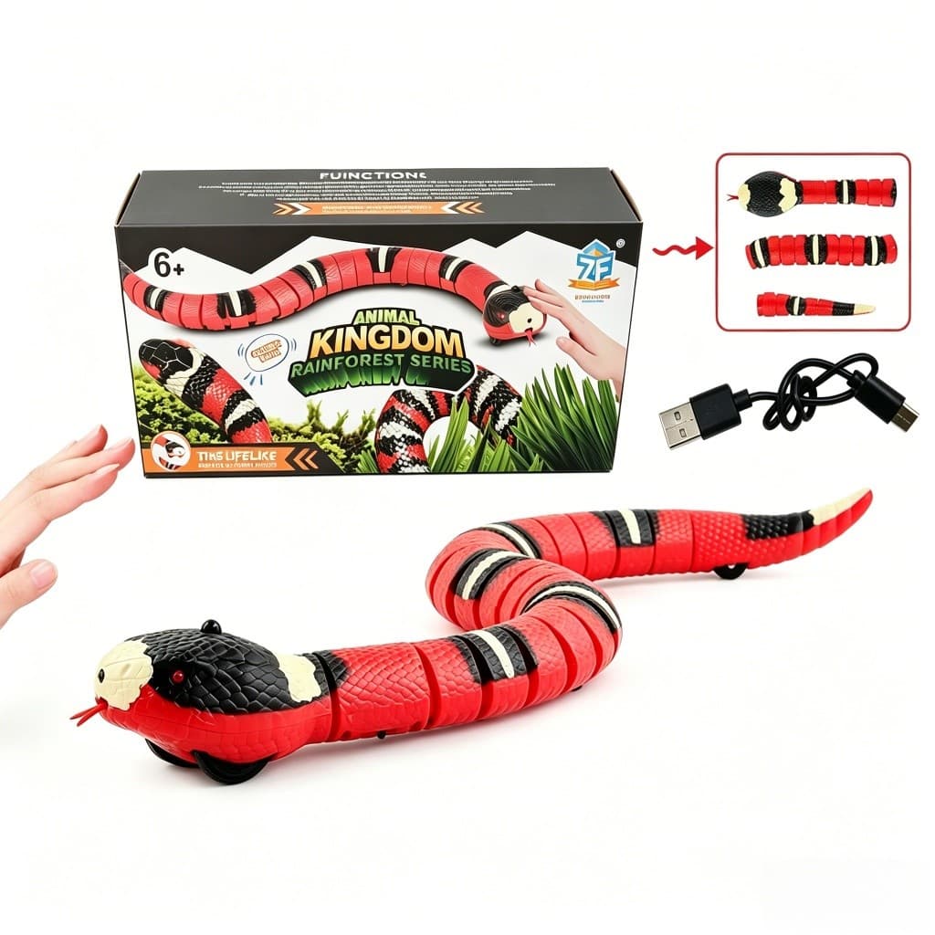 Brinquedo de Cobra Interativo para Gatos - Indução Elétrica e Design Biônico com Carregamento USB