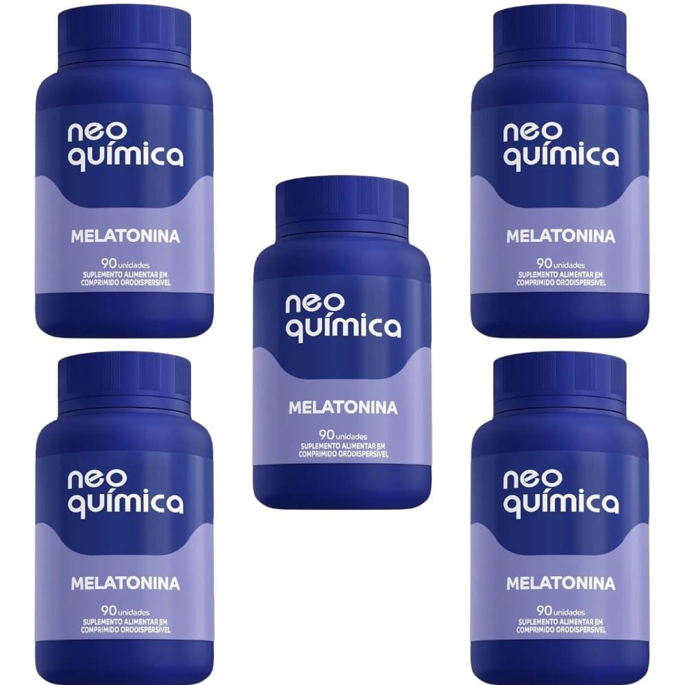 Kit 5 Melatonina Sabor Maracuja Com 90 Comprimidos - Neo Química