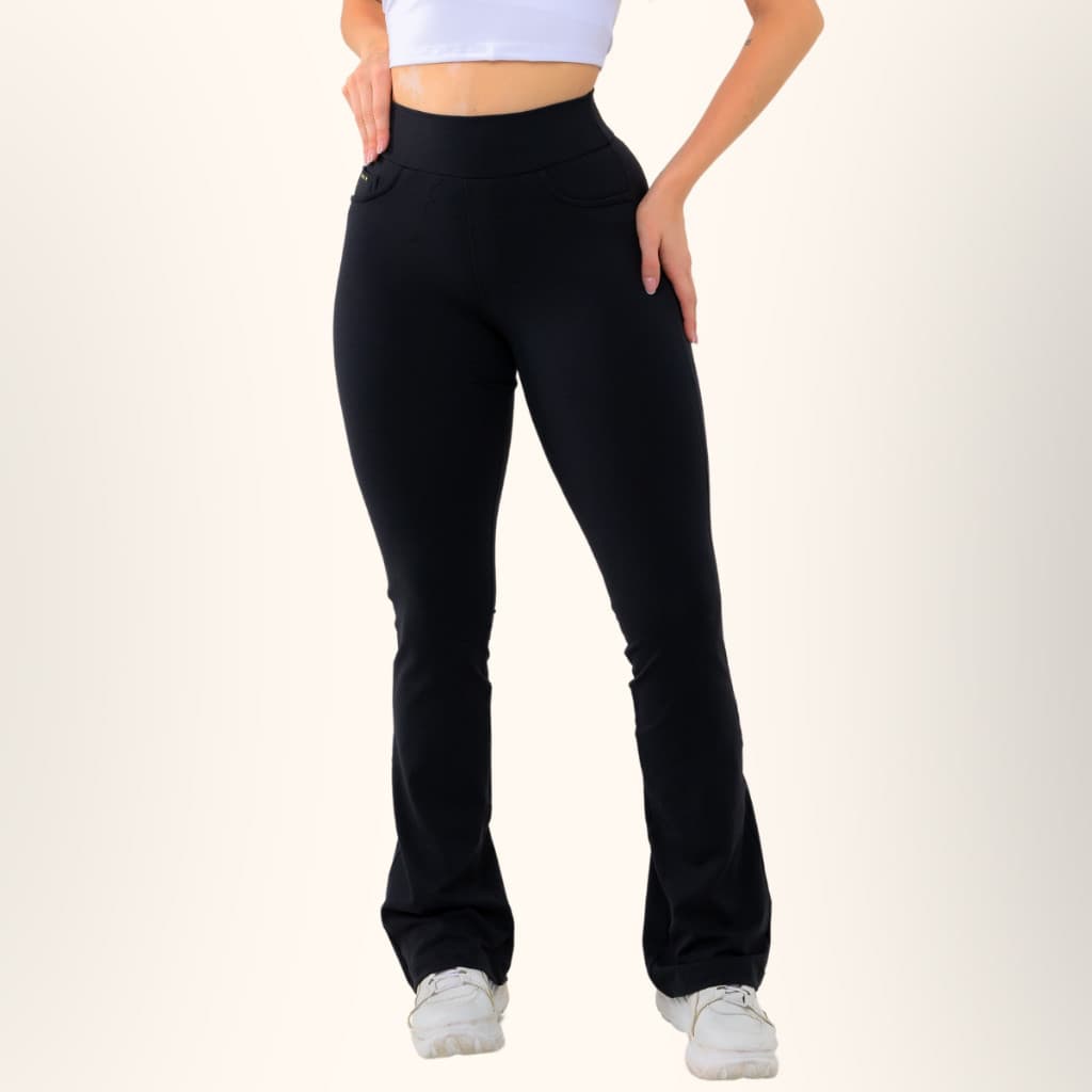 Calça Flare Bailarina  Original Cós Alto Tecido Grosso