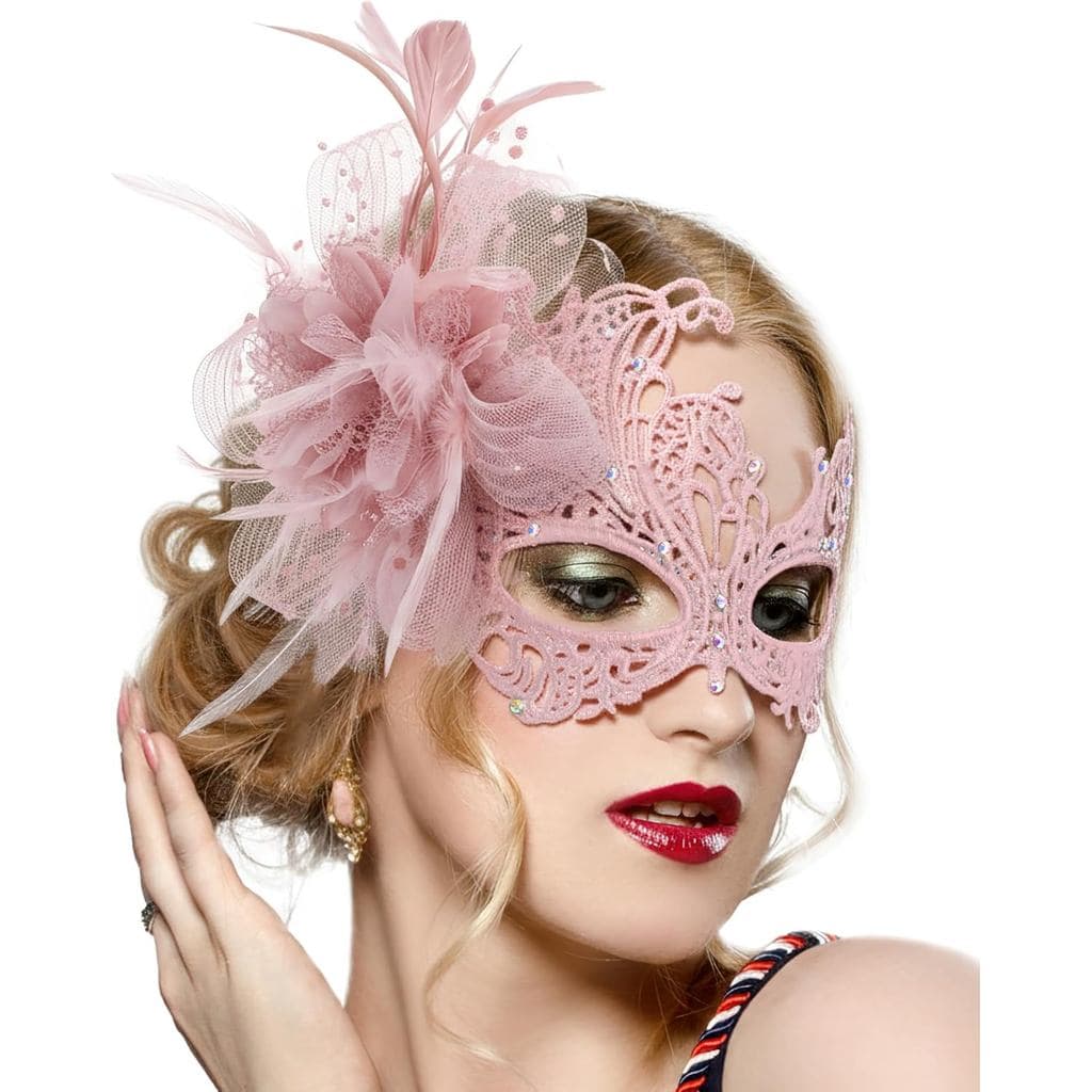 Máscaras de Renda para Mulheres - Máscara Elegante de Flor Veneziana para Halloween, Festa dos Anos 1920 e 1950, Máscara