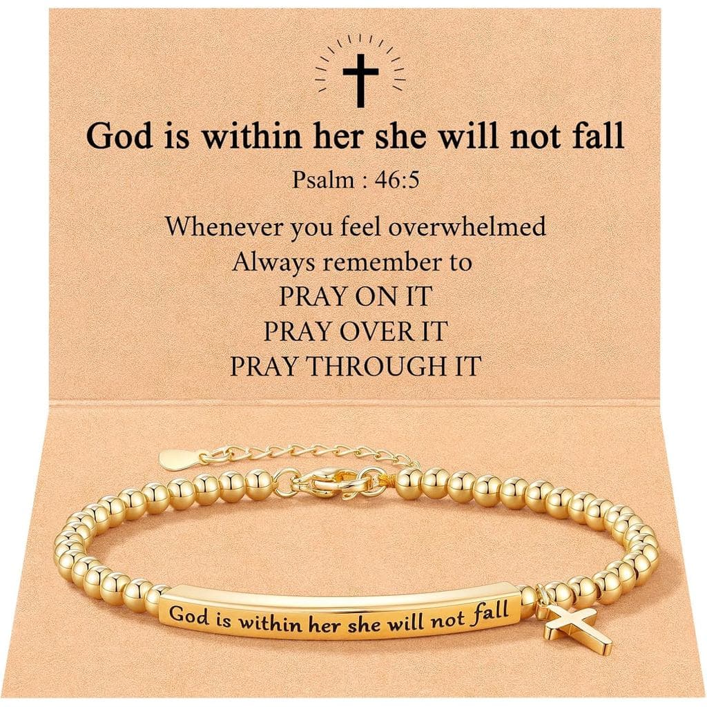 Pulseira com Versículo Bíblico, Joias Cristãs, Presentes para Mulheres e Meninas