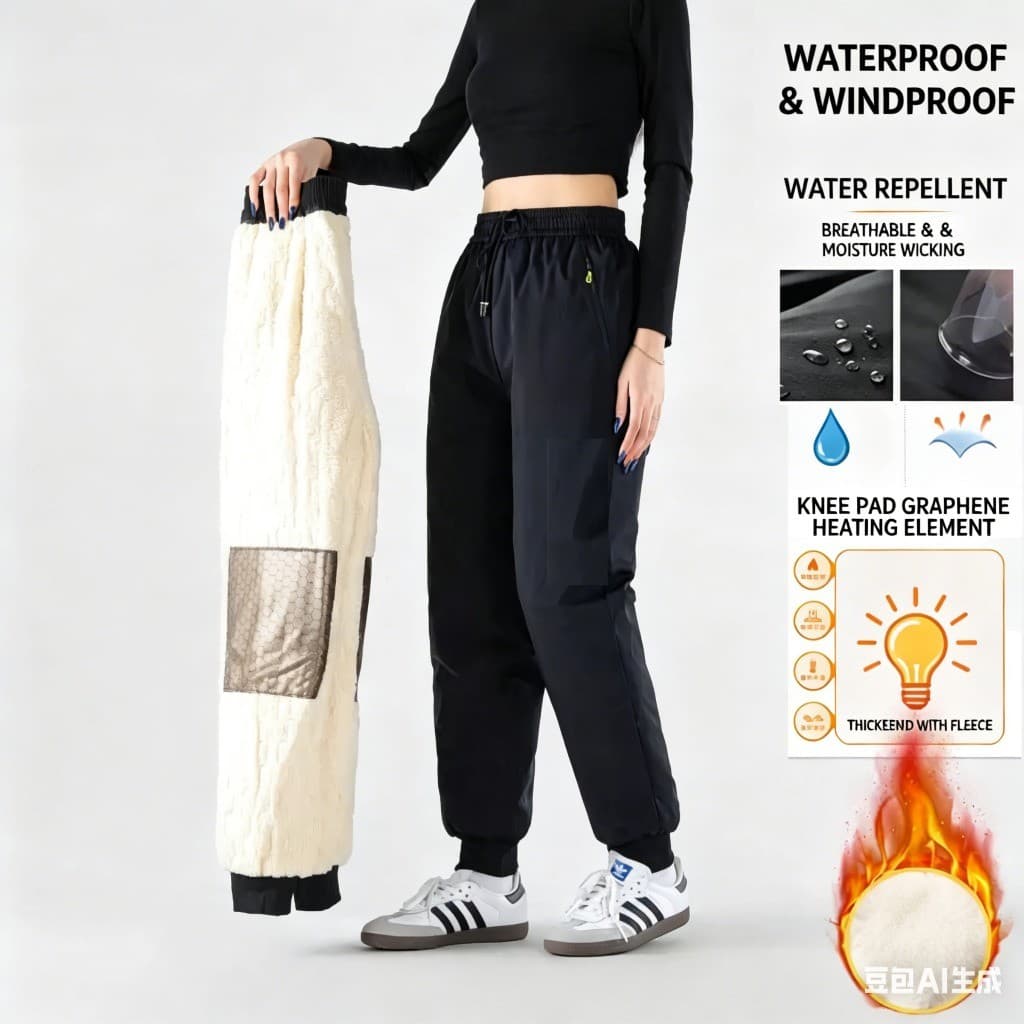 Calças De Inverno Para Mulheres , Homens , Impermeáveis , Resistentes Ao Frio , Com Lã Espessada Manter O Calor