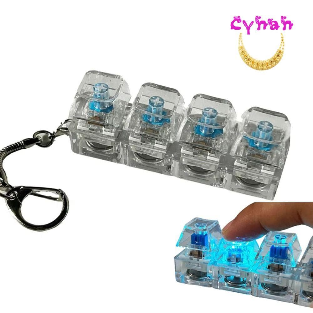 Teclado De Dedo CYNAN , Botão Chave 3/4/9 Teclas Fidget Keychain , Passe O Tempo Stress Relief Keycap Clicker Toy