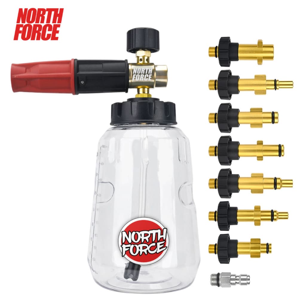 Canhão de Espuma 1L Boca Larga – Spray Chantilly Snow Foam 1/4 Conexão Rápida North Force