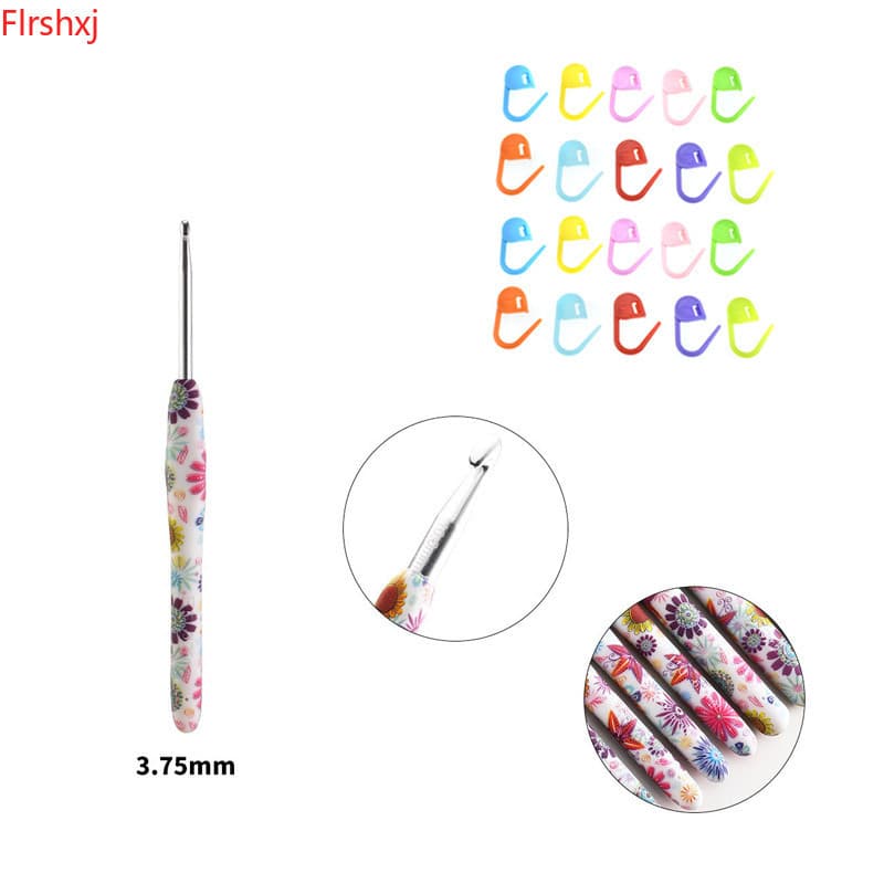 1 Conjunto de Agulhas de Crochê Sunflower 3.75mm, Agulhas para Suéter e Botões de Crochê Pequenos, Marcadores, Acessório