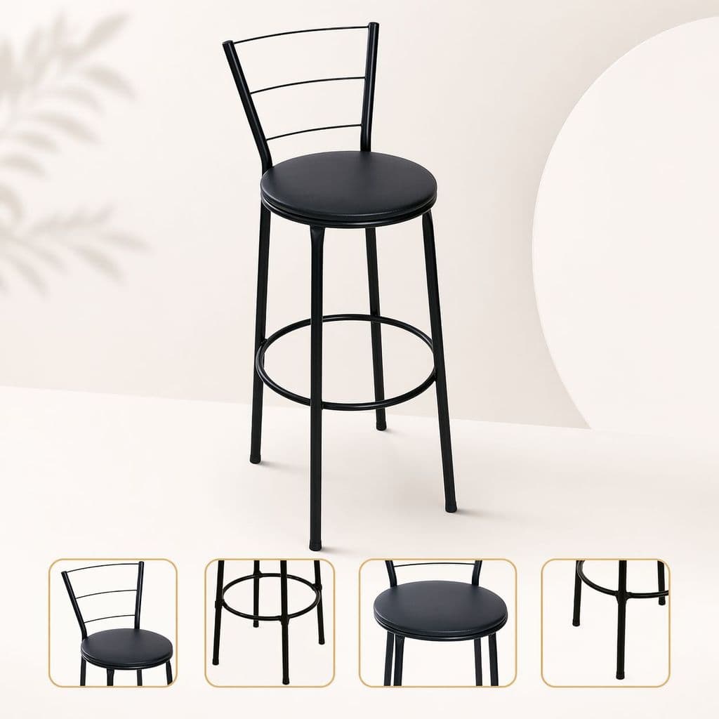 Banqueta Alta 3 Arame Balcão Cozinha Decoração Bistrô Área de Lazer