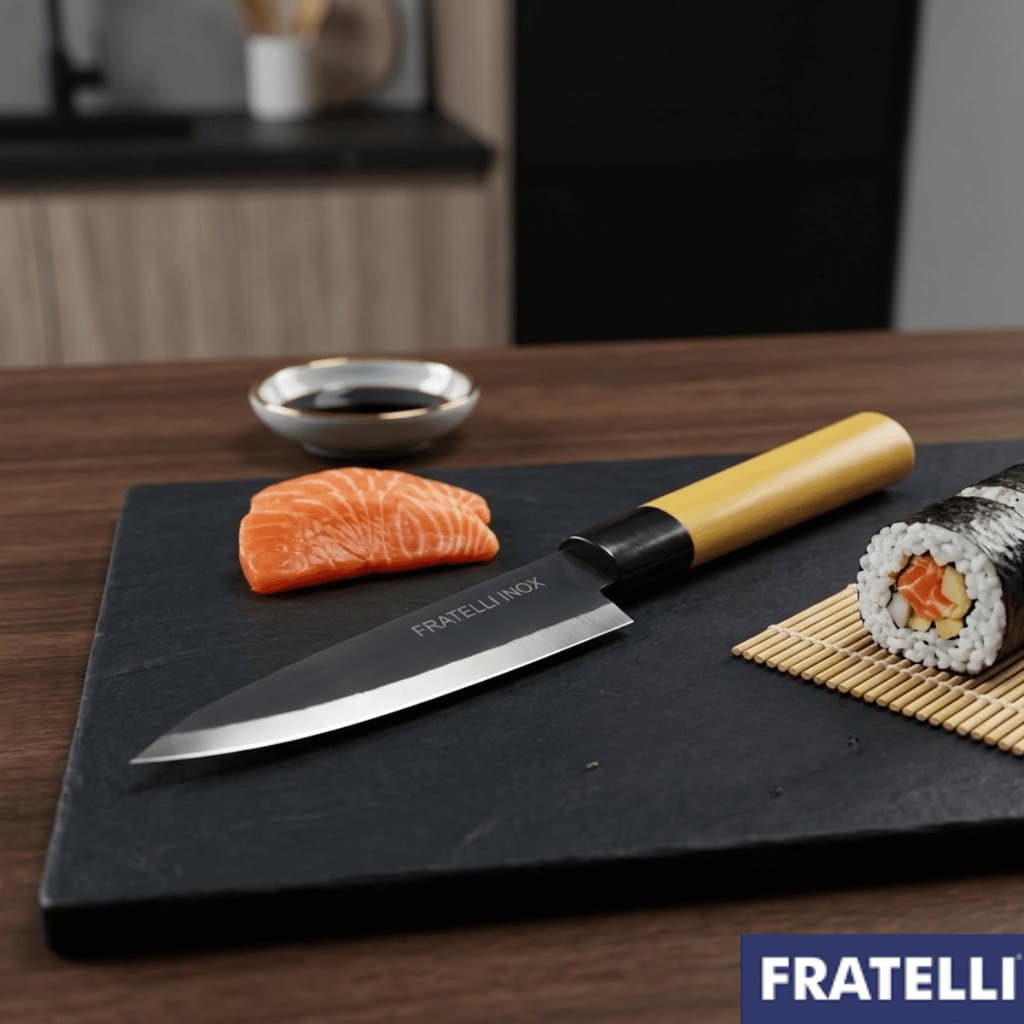 Faca Sushi 6 Polegadas Inox - Fratelli / Cozinha Japonesa Sashimi Peixe Chef Profissional