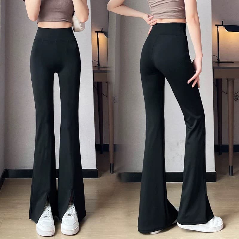 Novo estilo de lã-falared calças de Yoga cintura alta Hip-Lifting correndo Fitness dança calças esportivas magro calças