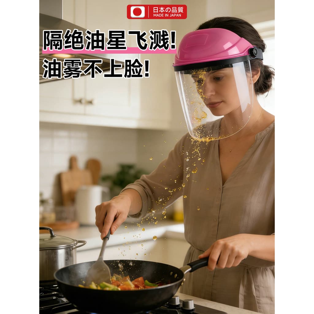 Máscara de cozinha proteção facial completa cozinhar Anti-fumaça óleo respingo capa cozinha dedicada proteção facial fer