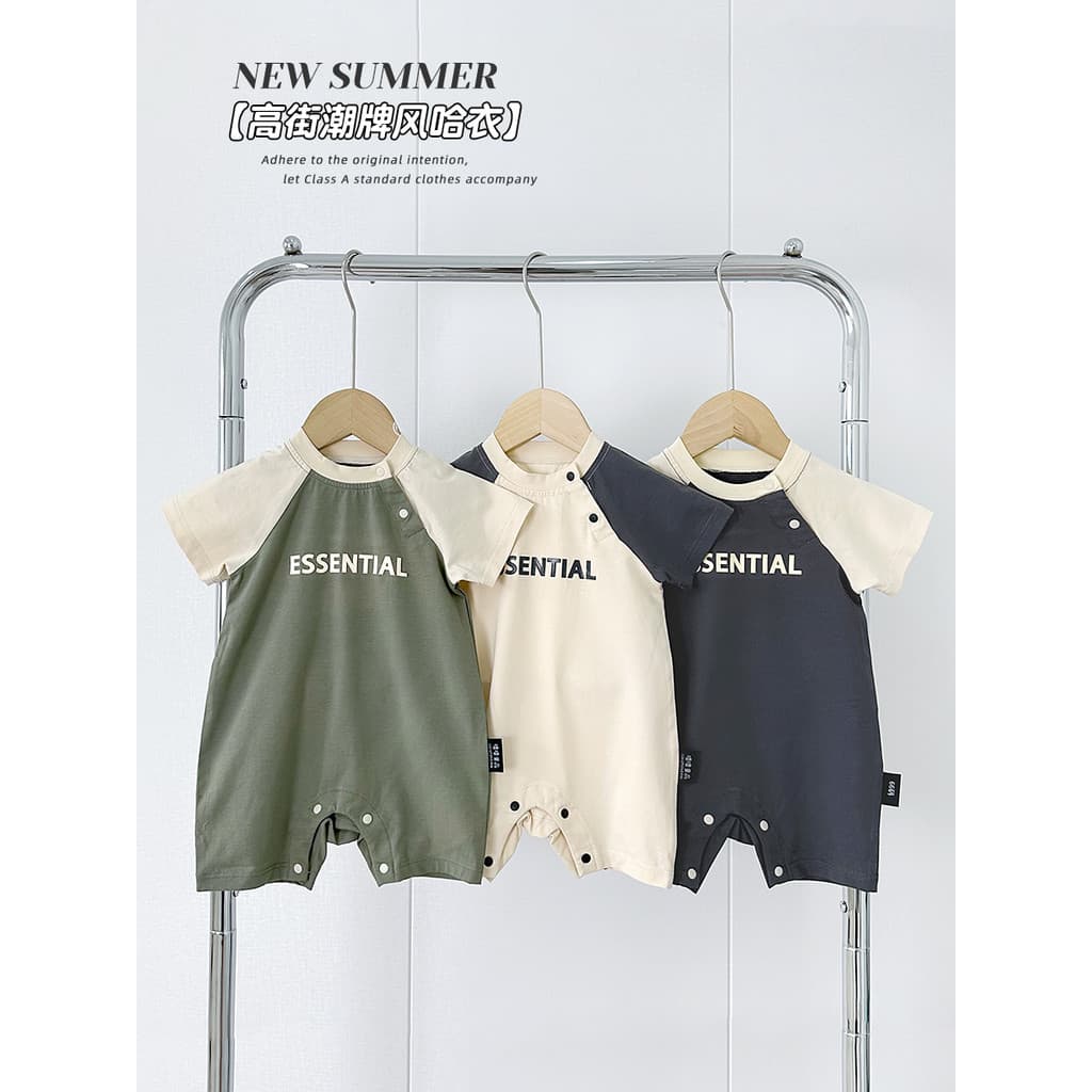 Macacão de bebê verão estilo fino macacão bebê de manga curta tridimensional impresso macacão ins na moda roupas recém-n
