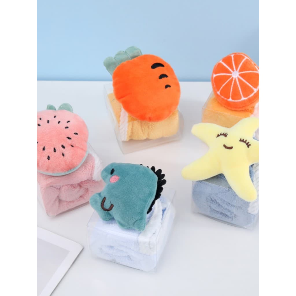 Toalha de mão infantil de desenho animado, toalha de lembrança de lã Coral, presente, loja feliz, absorção de água, toal