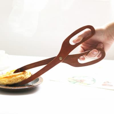 Nan panela quente de madeira pinças de madeira pão cozimento churrasco pinças de comida pinças de salada vegetal pinças