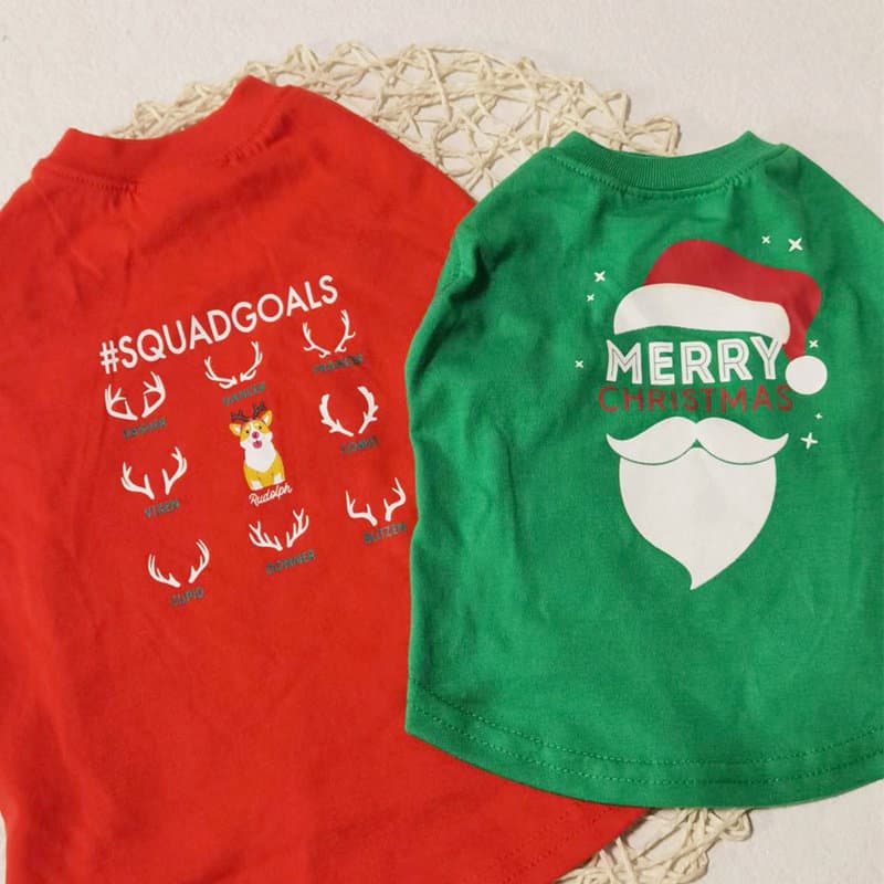 Pet sem mangas camiseta pet roupas de natal roupas para cães de pelúcia roupas de verão pequeno médio grande roupas para