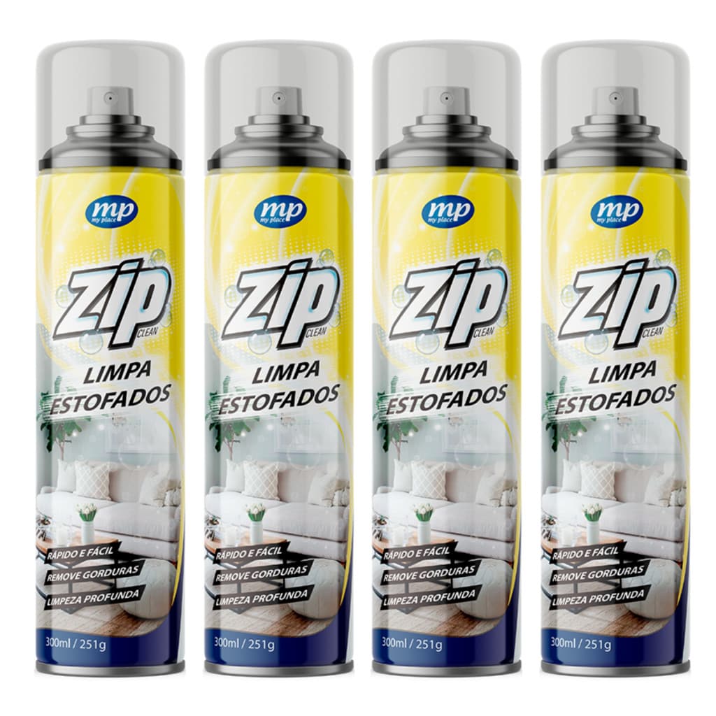 Espuma Spray Zip Clean Original Limpeza a Seco Limpa Sofá Banco De Carro Cadeiras Estofados  300ml