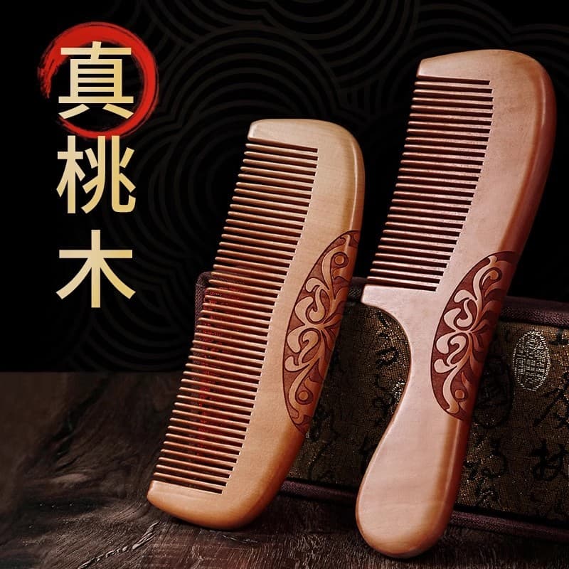 Pente de mogno Natural doméstico, madeira estática, portátil, masculino, feminino, cabelo longo, massagem, presente de e