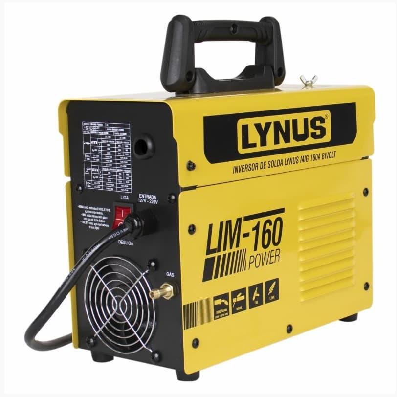 MÁQUINA DE SOLDA PROFISSIONAL MULTIPROCESSOS LIM-160 POWER MIG140A BIVOLT  COM TECNOLOGIA AVANÇADA 00000586.0  - LYNUS