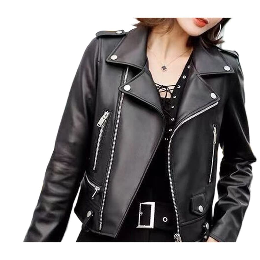 Mulheres Jaqueta De Couro Preto Outono Inverno Lapela Zíper Casaco Curto Feminino Fino Manga Longa Motociclista Punk Syt
