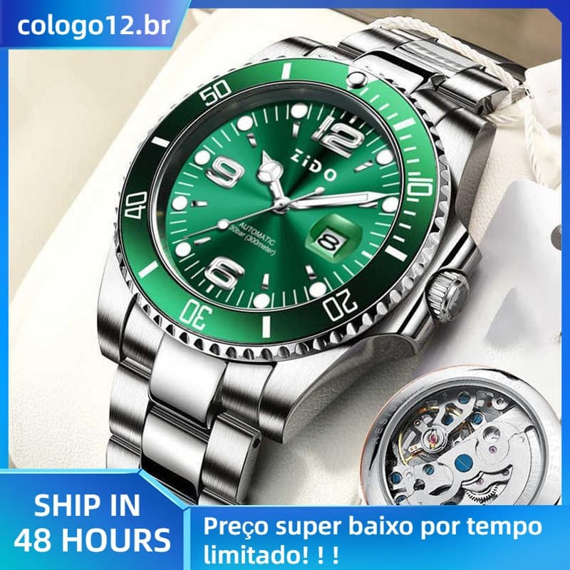 Relógio Masculino Tourbillon Automático Aço Inoxidável Luminoso Quartzo Calander