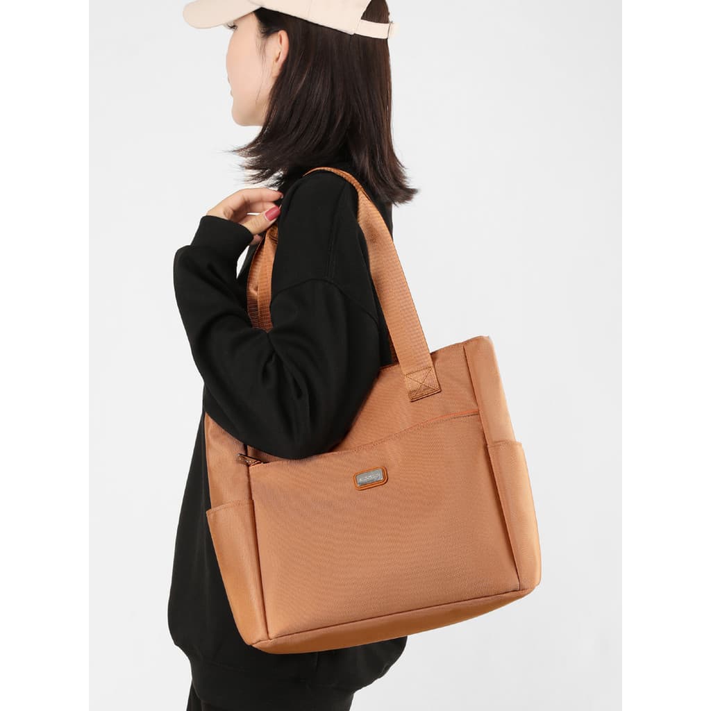 Bolsa grande de um ombro feminina 2024 novo estilo de grande capacidade bolsa de lona de estudante portátil moda Commute