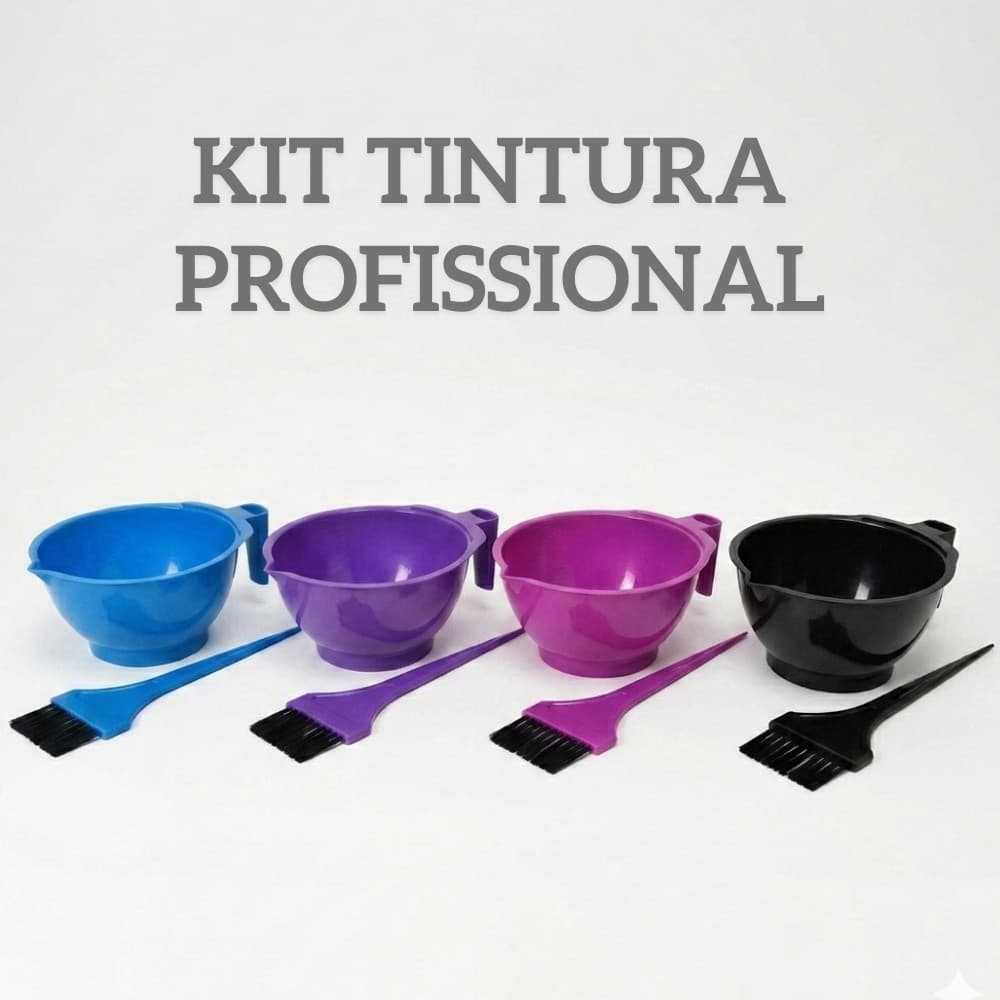 Kit Banho de Lua com Cumbuca Graduada e Pincel para Progressiva e Descolorante Cores