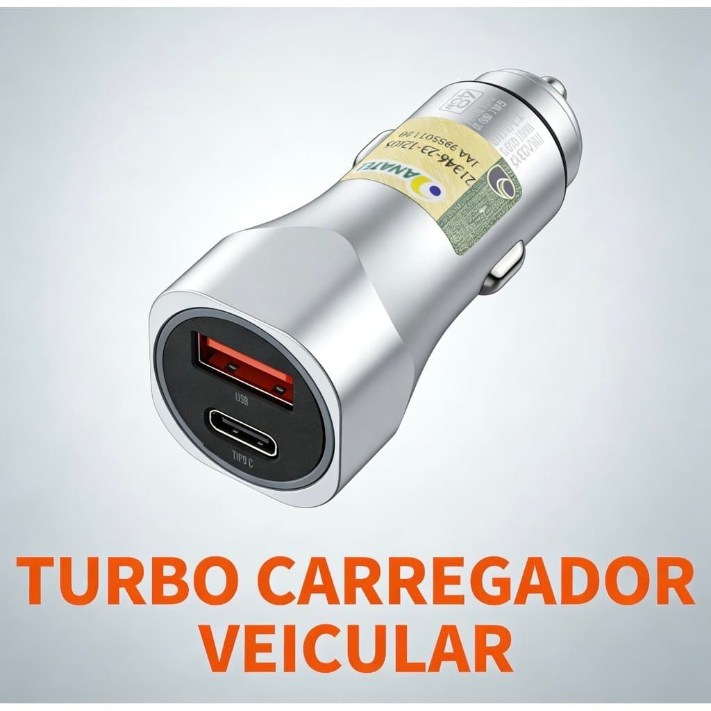Carregador Veicular Lelong Metal Turbo 48W 2 Portas USB TIpo-C Ultra Rápido LE-537