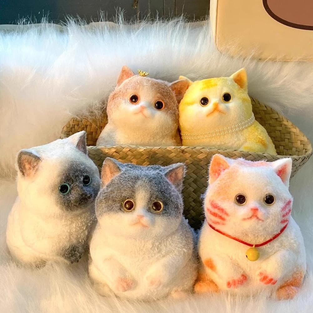 Brinquedo Realista de Gato para Apertar, Grande, em TPR, 3D, Super Fofo, Brinquedo Anti-Stress