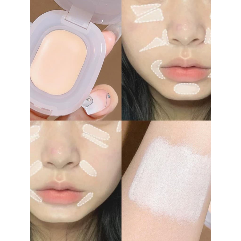 Hu Jurun!  Pó de alto brilho creme leite em pó maquiagem Nude fosco cobrindo linhas nasolabiais olheiras brilho Facial