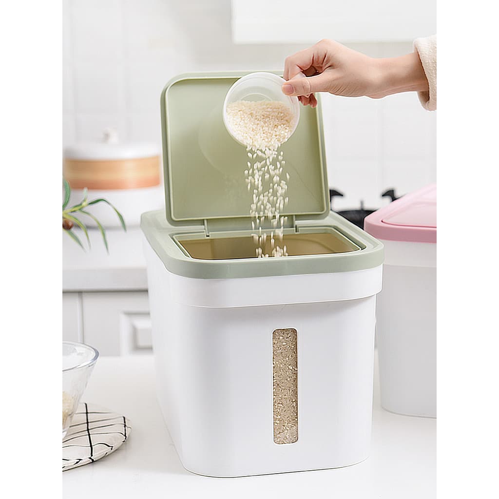 Balde de arroz à prova de insetos à prova de umidade 10kg caixa de armazenamento de arroz 10kg cilindro de arroz com tam