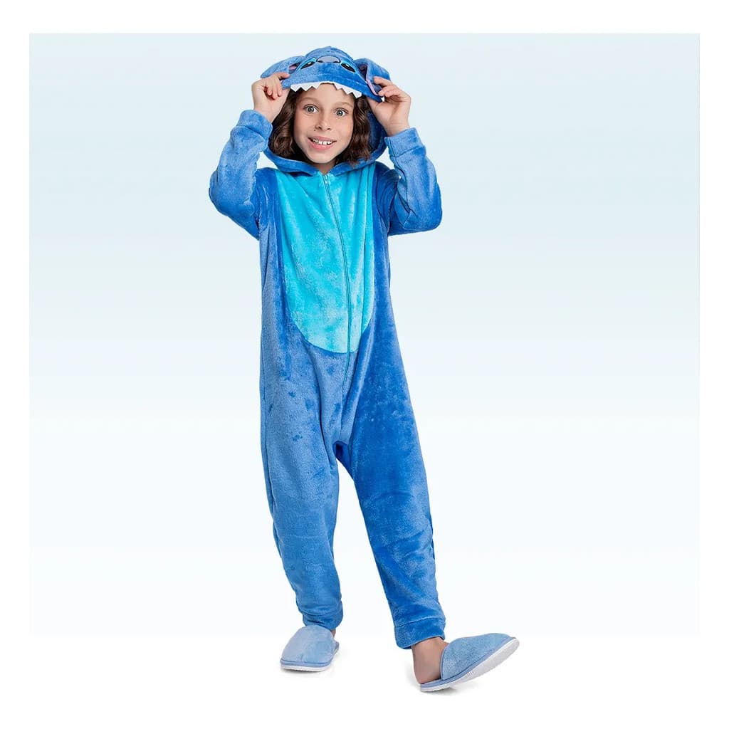 Kigurumi Macacão Lilo E Stitch Com Capuz Original Fakini
