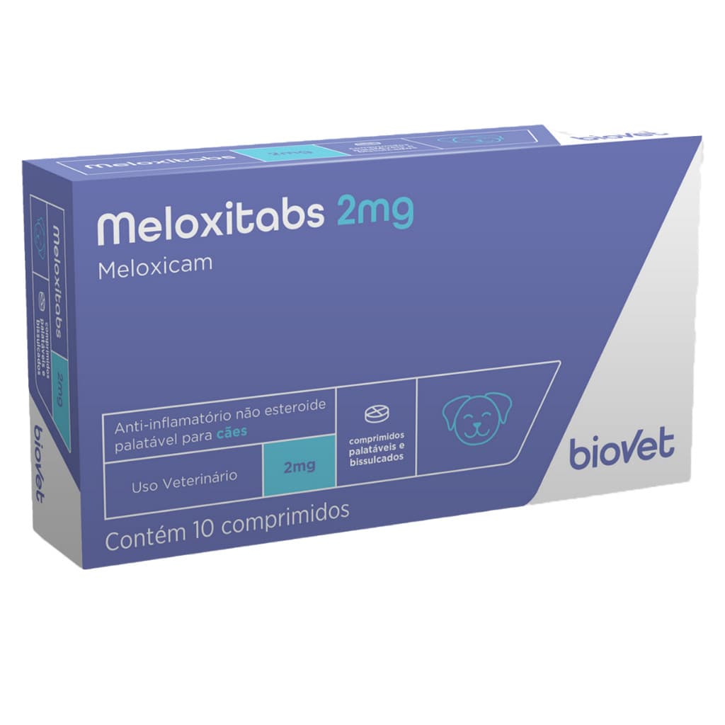 Meloxicam 2mg Meloxitabs Anti-inflamatório Analgésico Cães - 10 Comprimidos