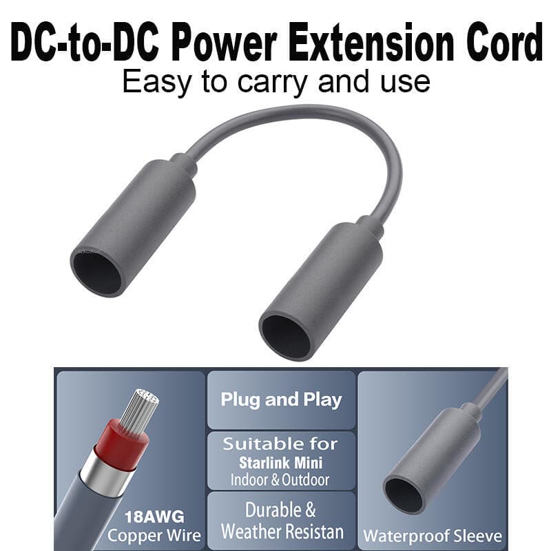 Para Starlink Mini DC Cabo De Extensão De Alimentação À Prova Dwaterproof Água 18AWG 5.5 * 2.1mm Conector De Barril Fême