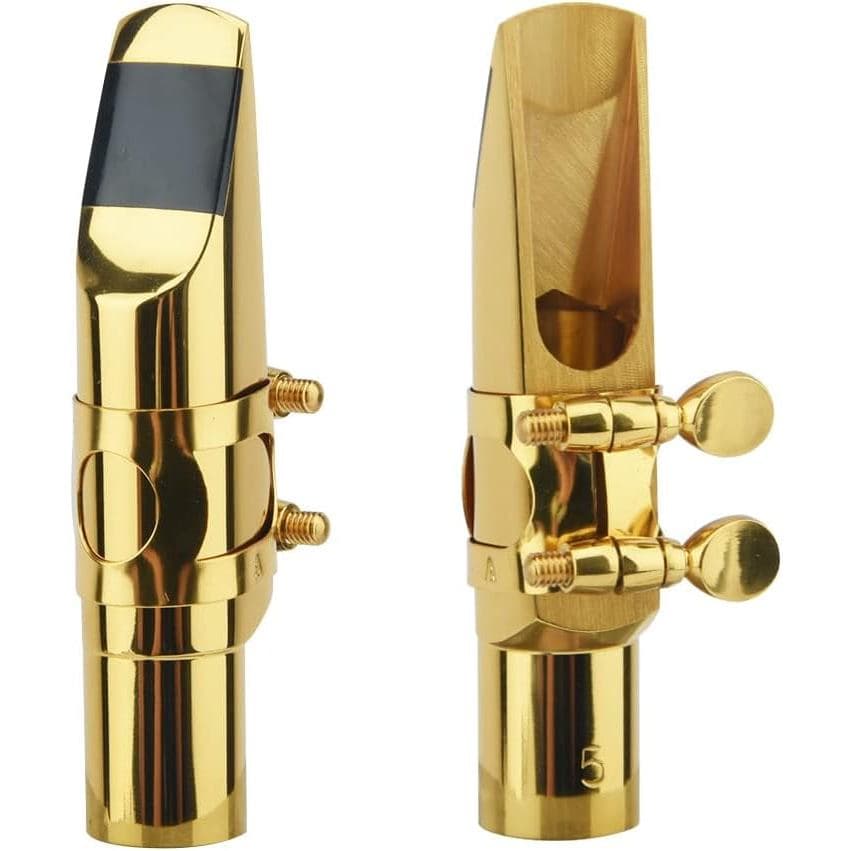 Alto Sax Saxophone Mouthpiece w/Cap & Ligatures, Brass Metal Eb Alto Sax Mouthpieces for Saxophone Professionals and Beg