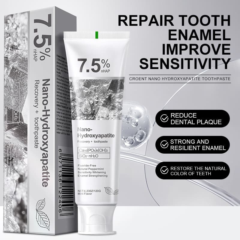 Croent 7.5% Nano-Hidroxigênio Apatita Pasta de dente branqueadora hálito fresco Remover Odor Pasta de dente com fragrânc