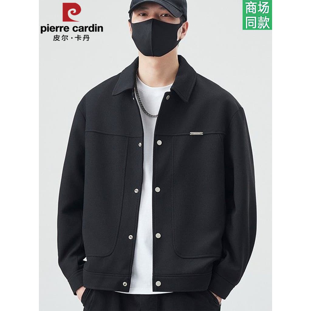Pierre Cardan lapela negócios Casual jaqueta masculina primavera outono novo estilo masculino sarja textura topo