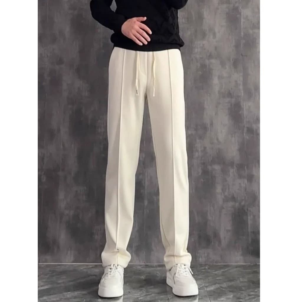 Homens luz luxo High street em linha reta calças casuais outono inverno moda juventude street Wear calças esportivas All