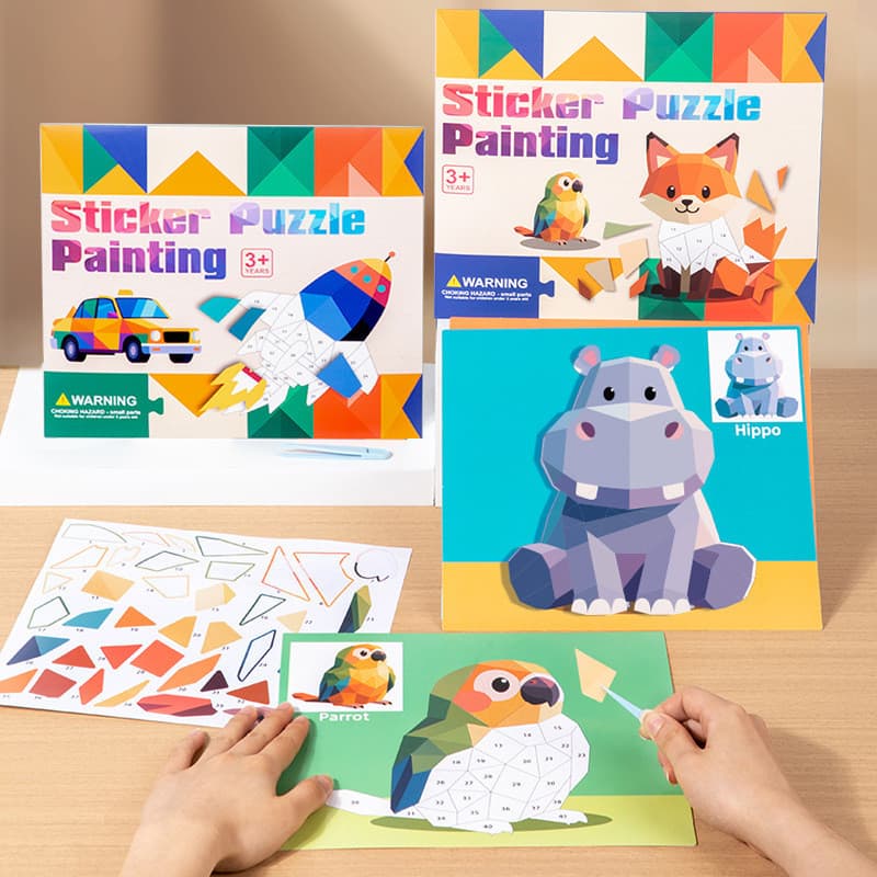 Crianças 3D Adesivo Geométrico Quebra-Cabeça Kit De Artesanato Educacional DIY Para