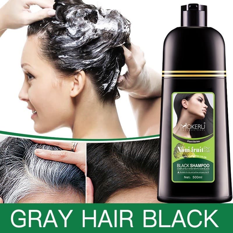Mokeru Shampoo De Tintura De Cabelo Natural De Longa Ação Preto anti-Branco