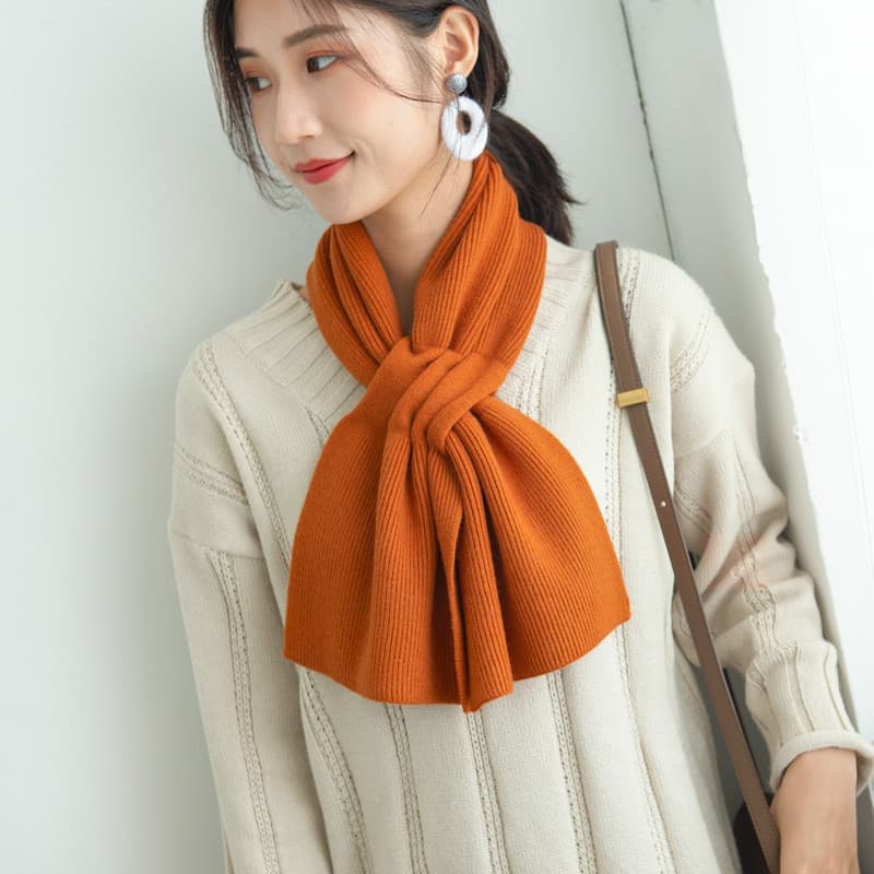 Cruz curto cachecol de malha feminino inverno quente decoração moda novo produto simples All-Match outono inverno grosso