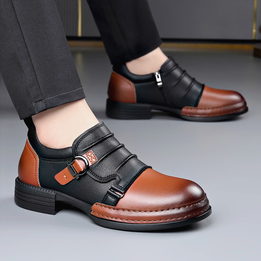 Sapatos de couro de tamanho grande masculino negócios dirigindo couro genuíno sola macia respirável um Pedal masculino a