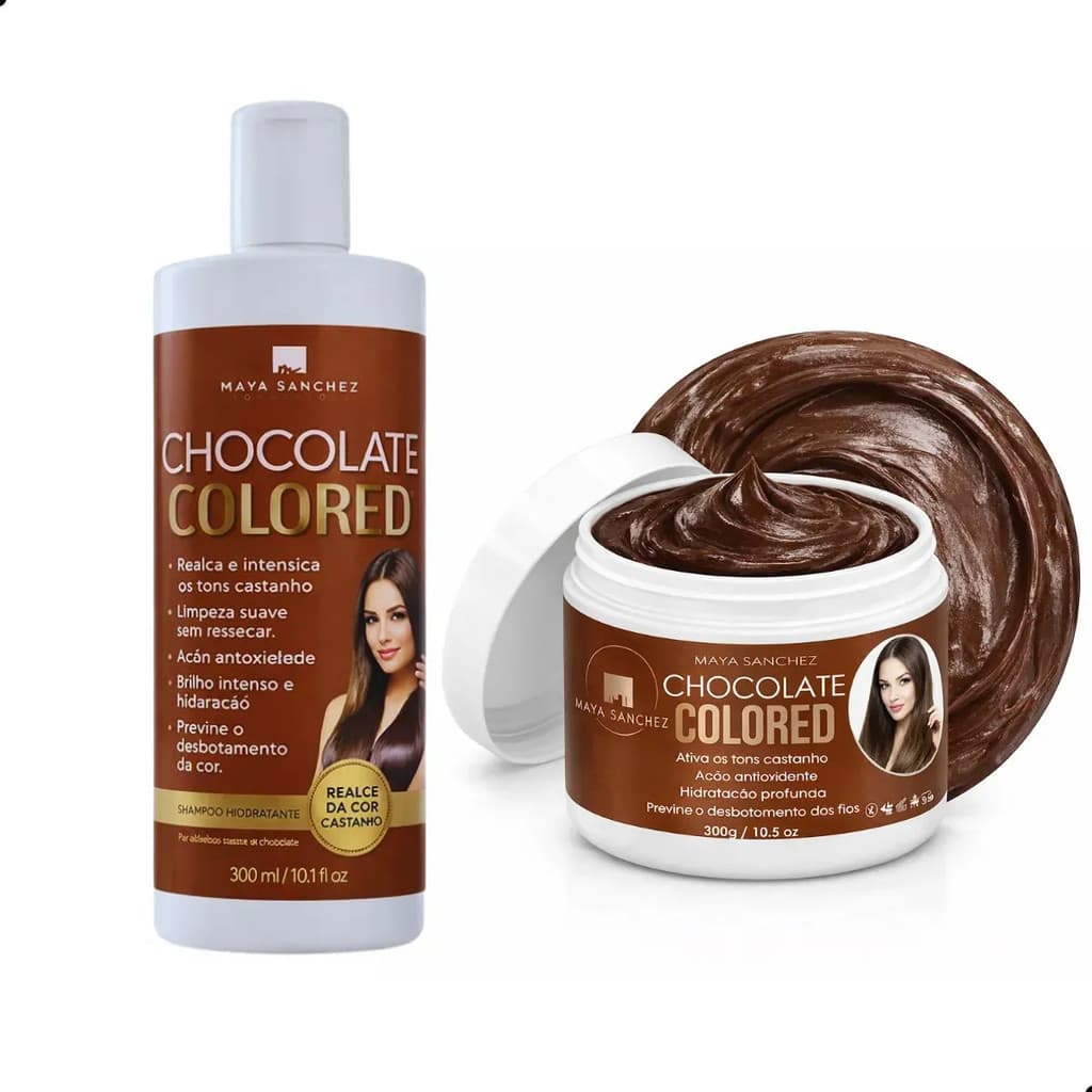 Kit Máscara 300g E Shampoo 300ml  Tonalizante Maya Sanchez