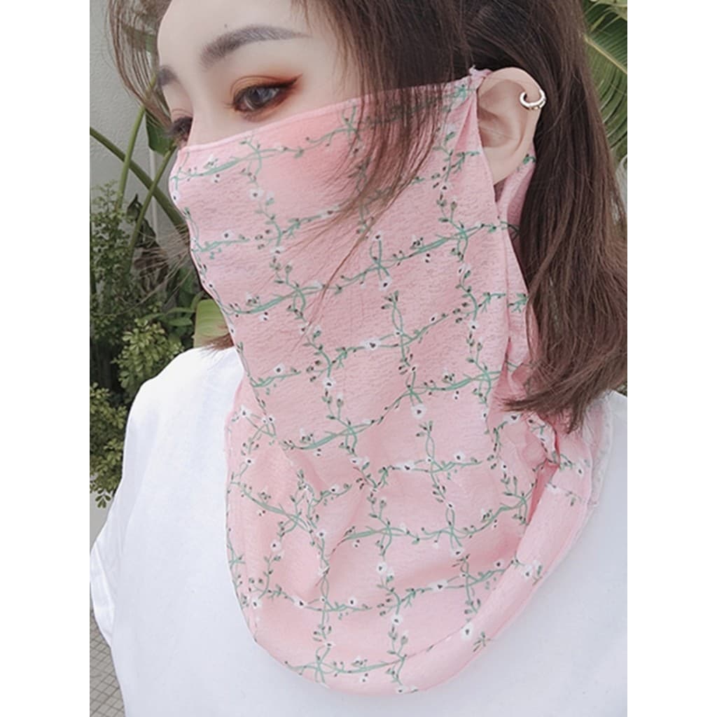 Proteção facial protetor solar máscara pescoço proteção estilo fino proteção UV véu feminino seda gelo respirável ao ar