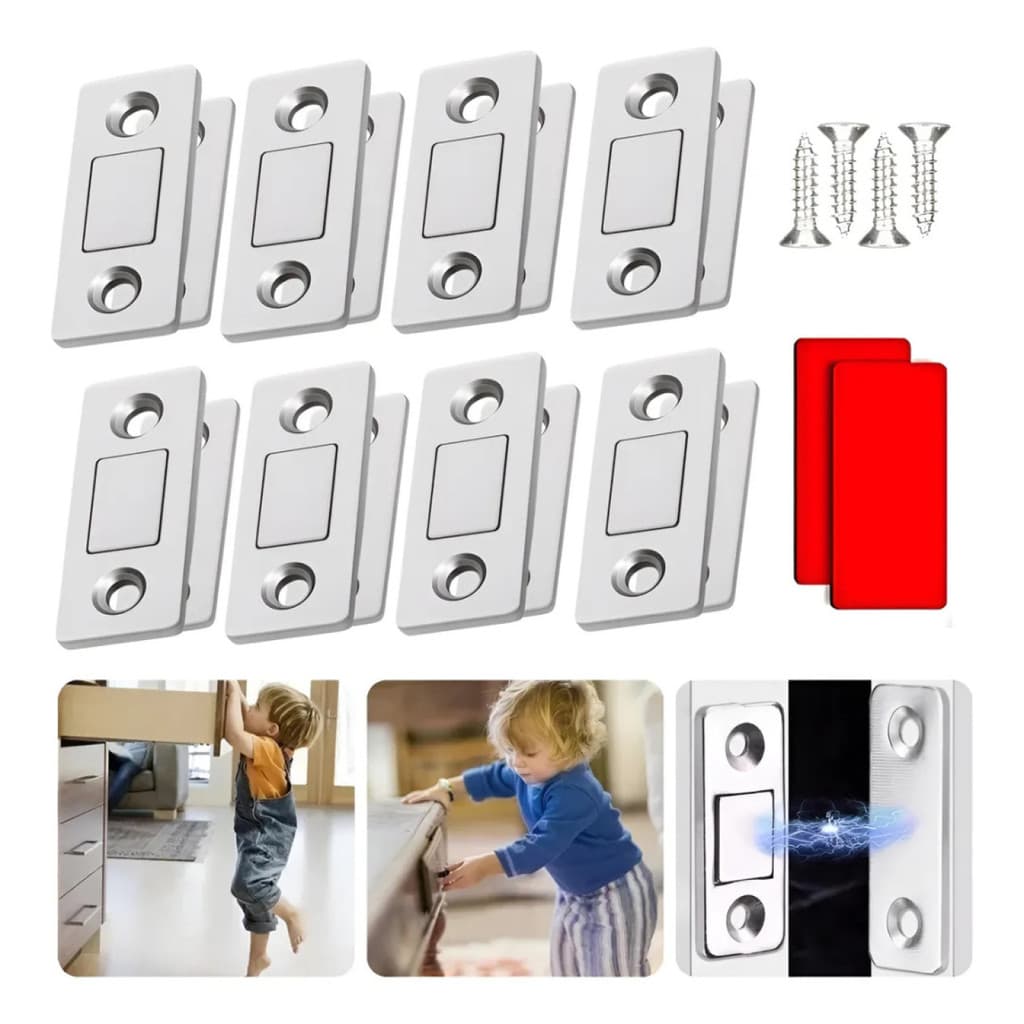 Fecho Imã Porta Armário Magnético Ultra Forte Kit 8 Peça