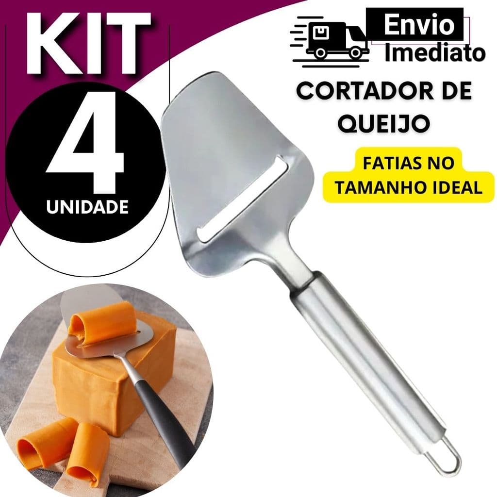 kit 4, 3 2 ou 1 unidade Plaina Fatiador / Cortador de Queijo Inox Cortador Profissional Multiuso Alta Durabilidade
